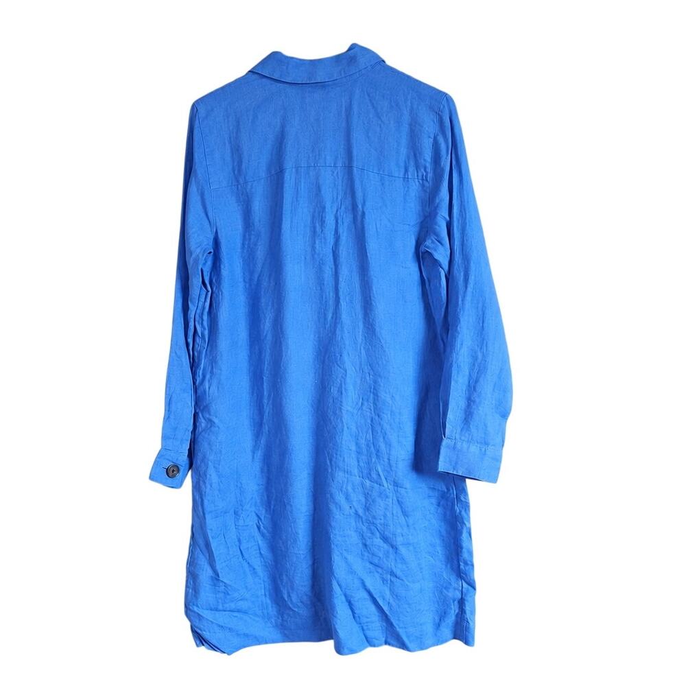J. Jill Love linen blue shirt dress nwt size small - Picture 2 of 4